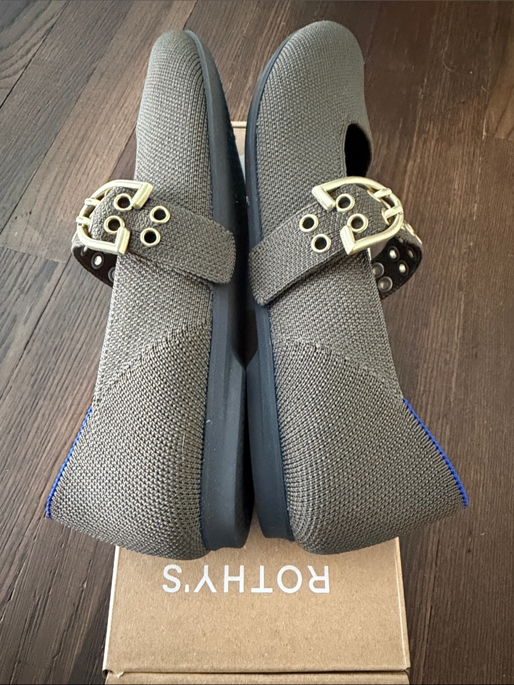 Rothy's Olive Green Max Buckle Mary Jane Flats - Picture 4 of 5